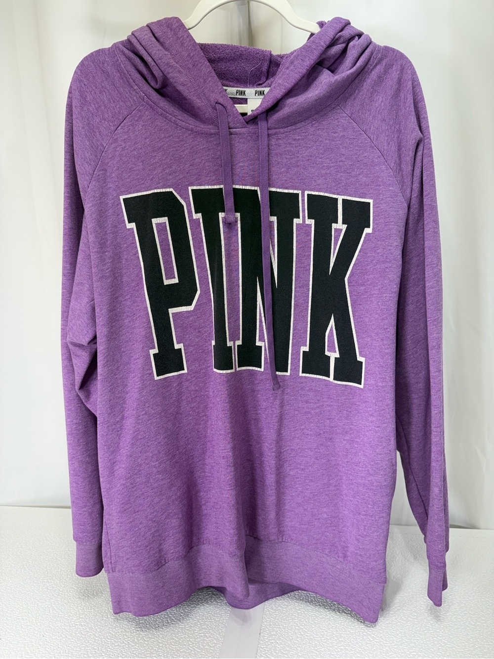 Victoria's Secret PINK Purple Pullover Hoodie with Black Logo 3989